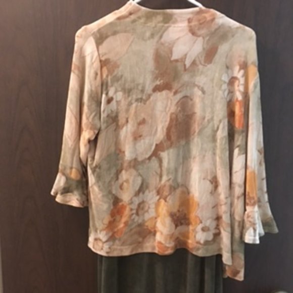 2-piece Coldwater Creek maxi dress with jacket size Petite Large - Picture 7 of 7